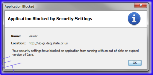 Oregon DEQ Java Application Blocked by Security Settings