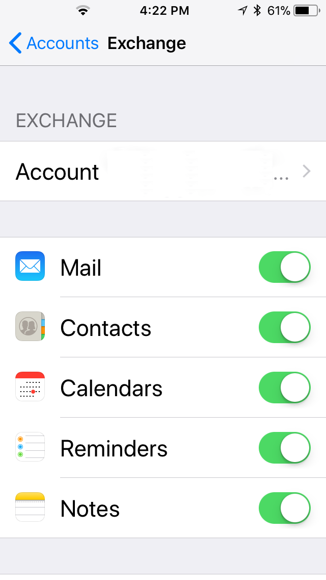 Account specific Settings iOS on Apple iPhone and iPad